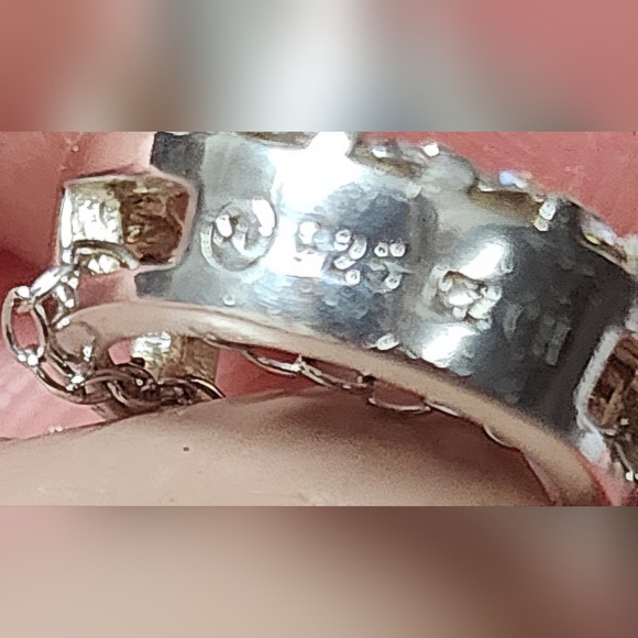 925 STERLING SILVER HALO CIRCLE O PENDANT NECKLACE - Picture 8 of 11